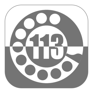 113 Polizia Italiana Logo Black and White