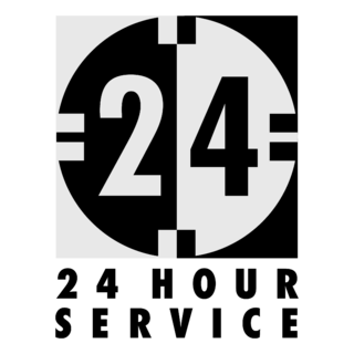 24 Hour Service Logo Black and White