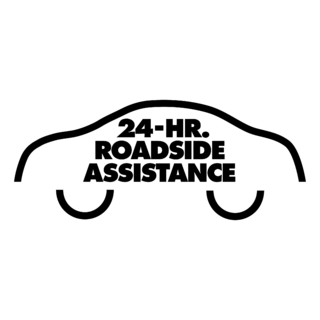 24 Hr Roadside Assistance Logo Black and White