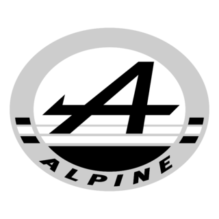 Alpine Automobile Logo Black and White