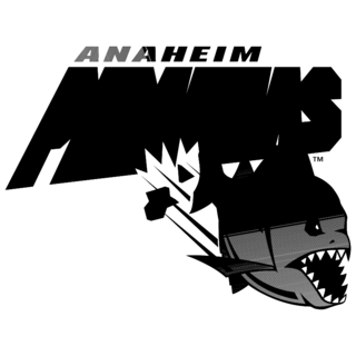 Anaheim Piranhas Logo Black and White