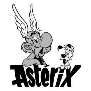 Asterix & Idefix Logo Black and White