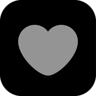 Badoo Heart Icon Logo Black and White