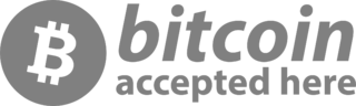Bitcoin Accepted Here BTC Logo Black and White