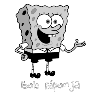Bob Esponja Logo Black and White