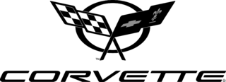 Corvette Badge Logo Black and White