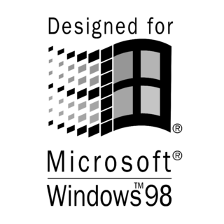 Designed for Microsoft Windows 98 Logo Black and White