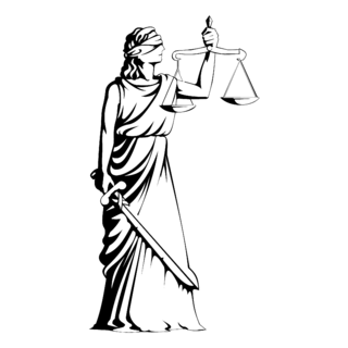 Deusa Themis Logo Black and White