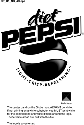 Diet Pepsi Logo Black and White