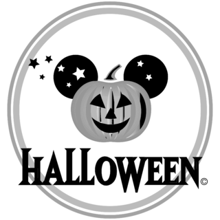 Disney Halloween Logo Black and White