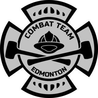 Edmonton Fire Fighter Combat Team Logo Black and White