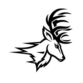 Fairfield Stags Logo Black and White