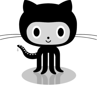 GitHub Octocat Logo Black and White