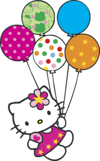 Hello Kitty con globitos Logo PNG