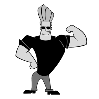 Johnny Bravo Logo Black and White (1)