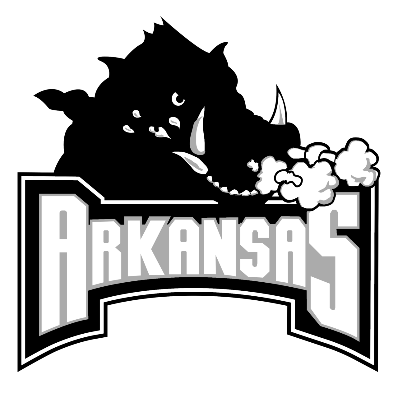 Arkansas Razorback Logo Black and White Brands Logos