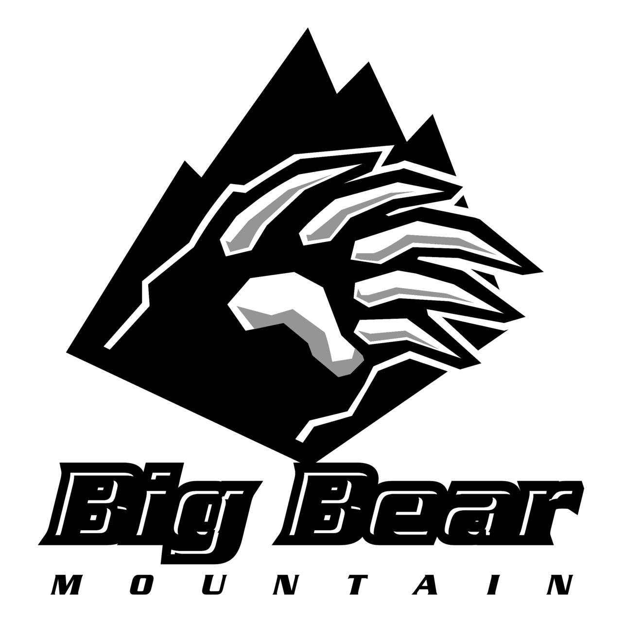 Big Bear Mountain Logo Black and White Brands Logos
