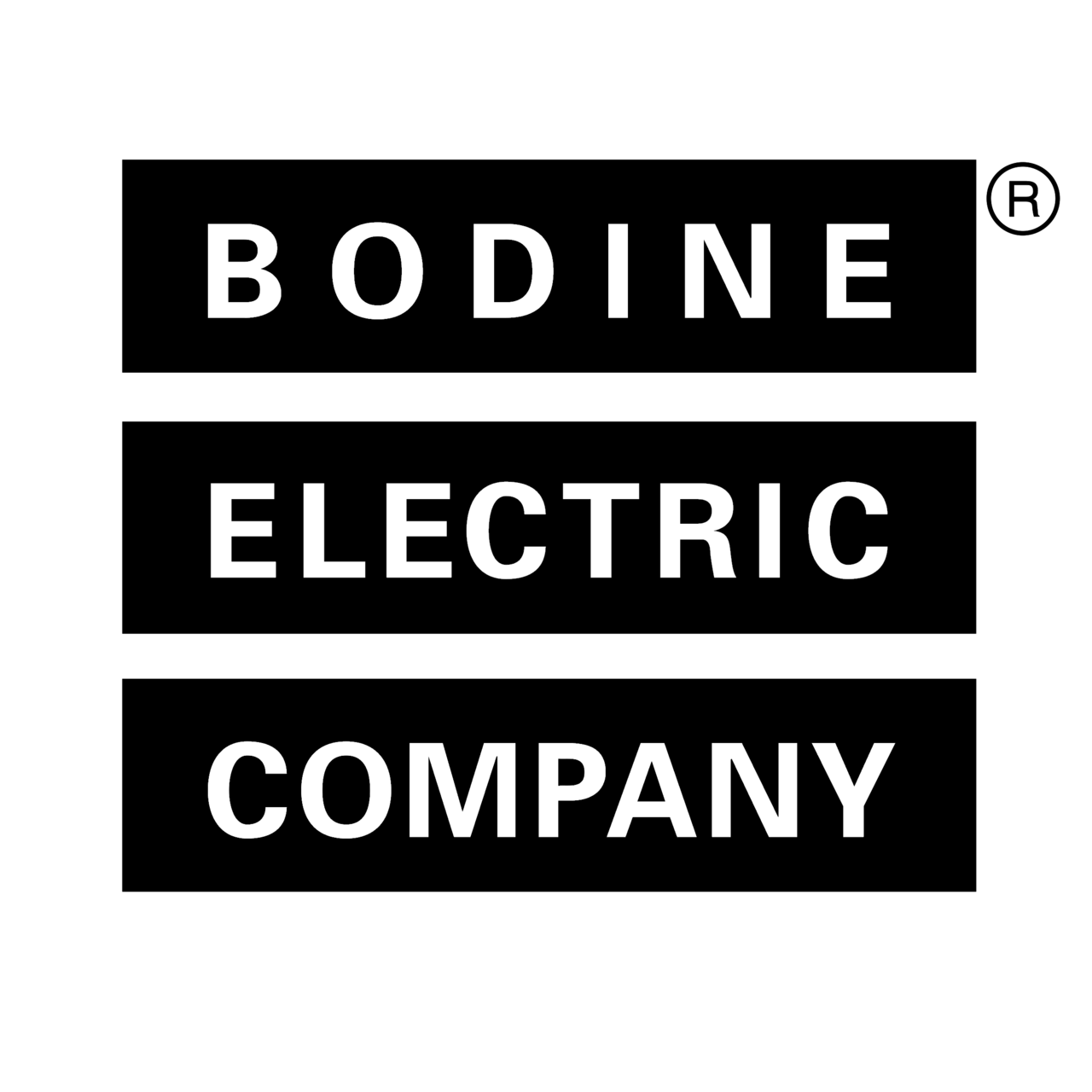 Bodine Electric Company Logo Black and White Brands Logos