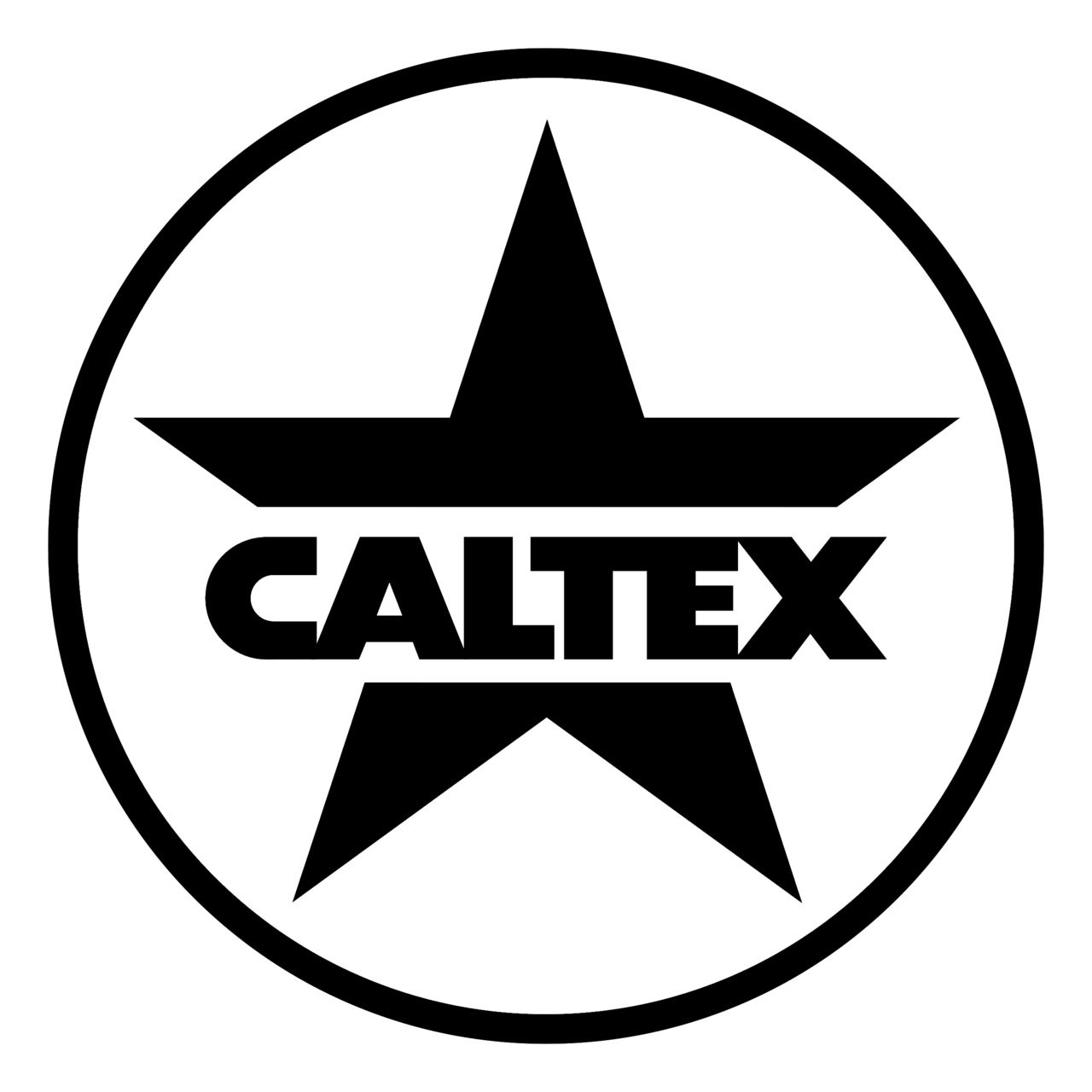 Caltex Logo Black and White (1) – Brands Logos