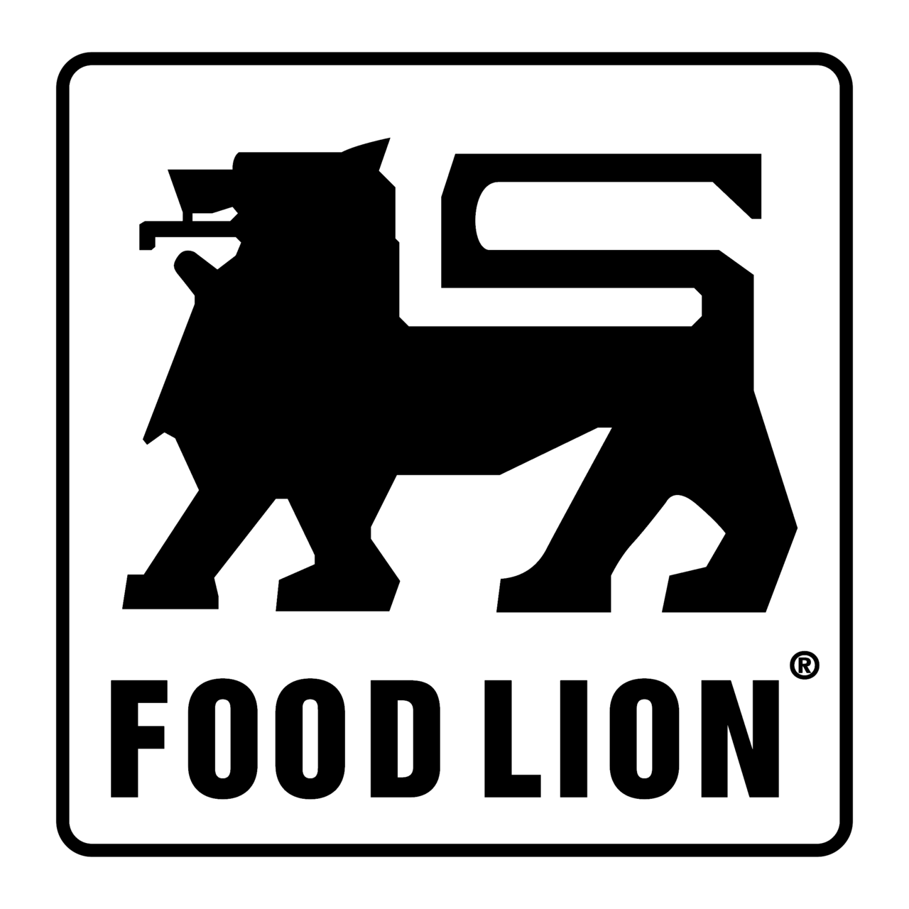 Food Lion Logo Black and White (1) Brands Logos
