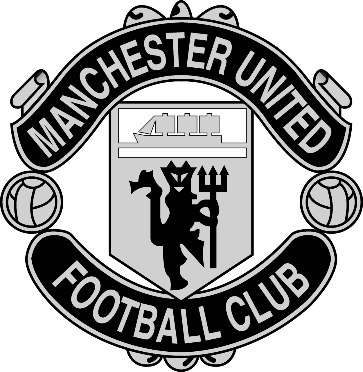 Manchester United Logo Black And White