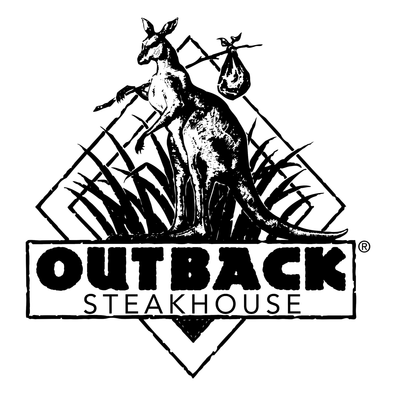 Outback Steakhouse Logo Black and White (2) Brands Logos