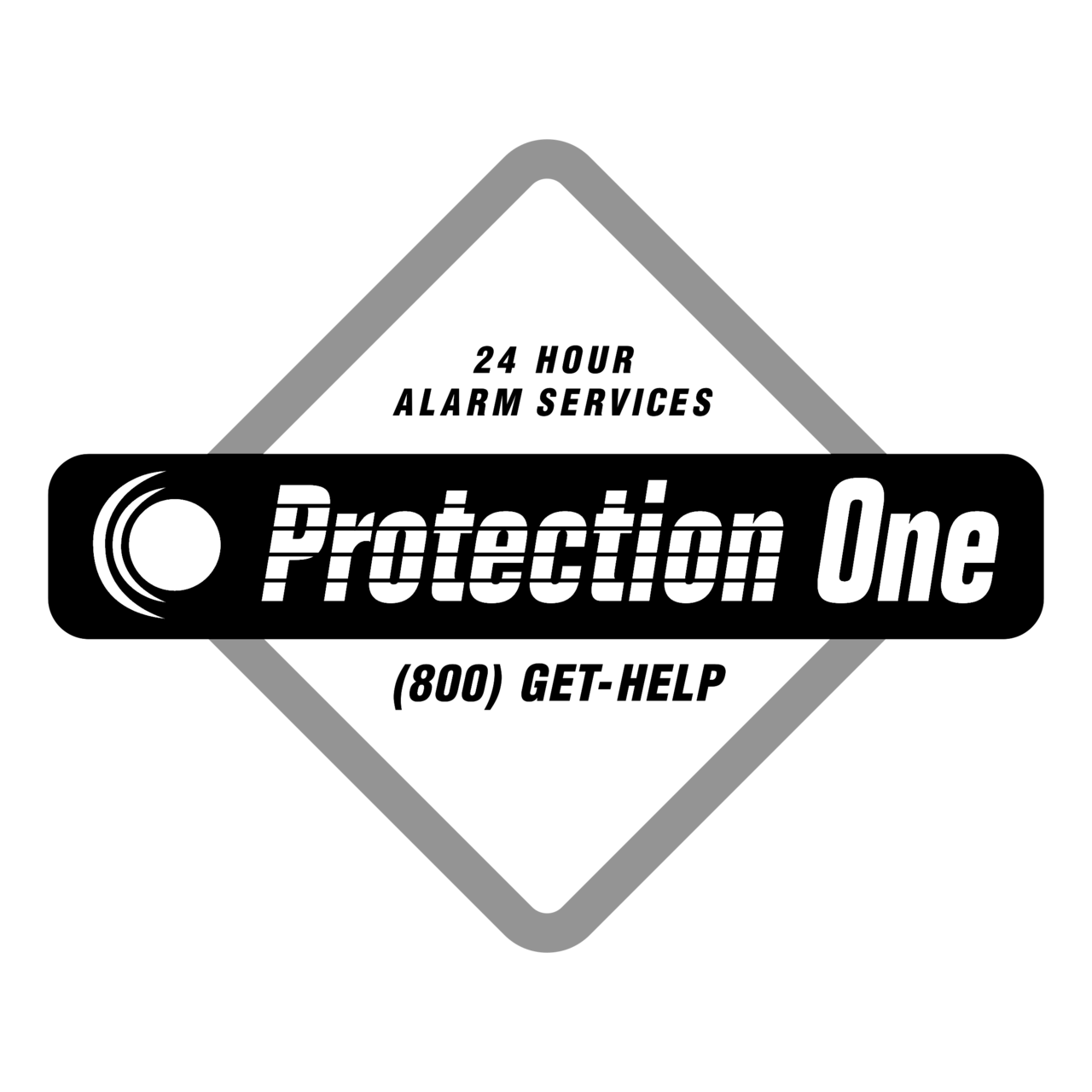 Protection One Logo Black and White Brands Logos