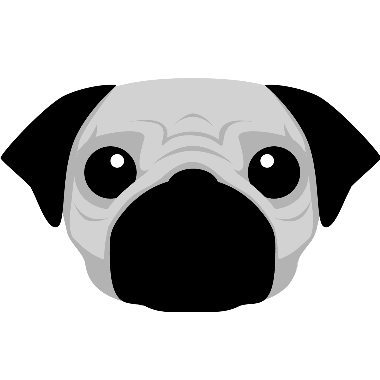 Pug Logo Black and White Brands Logos