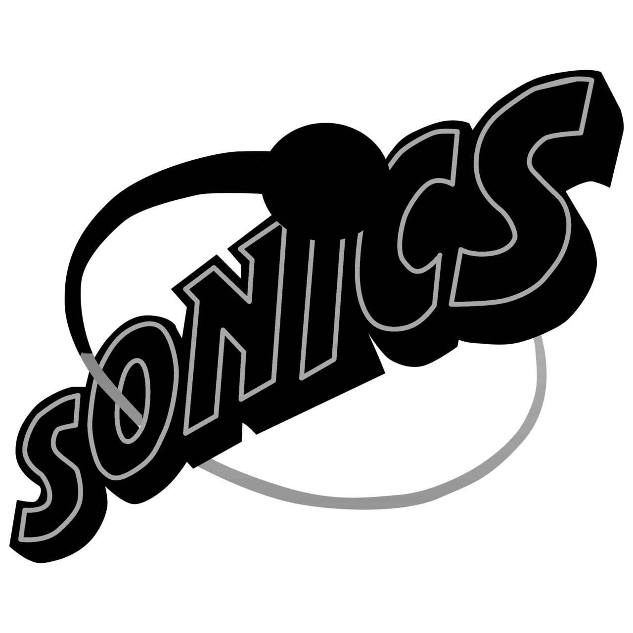 Seattle SuperSonics Logo Black and White (2) Brands Logos