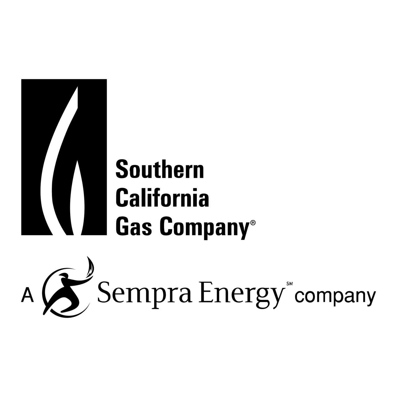 Southern California Gas Company Logo Black and White Brands Logos