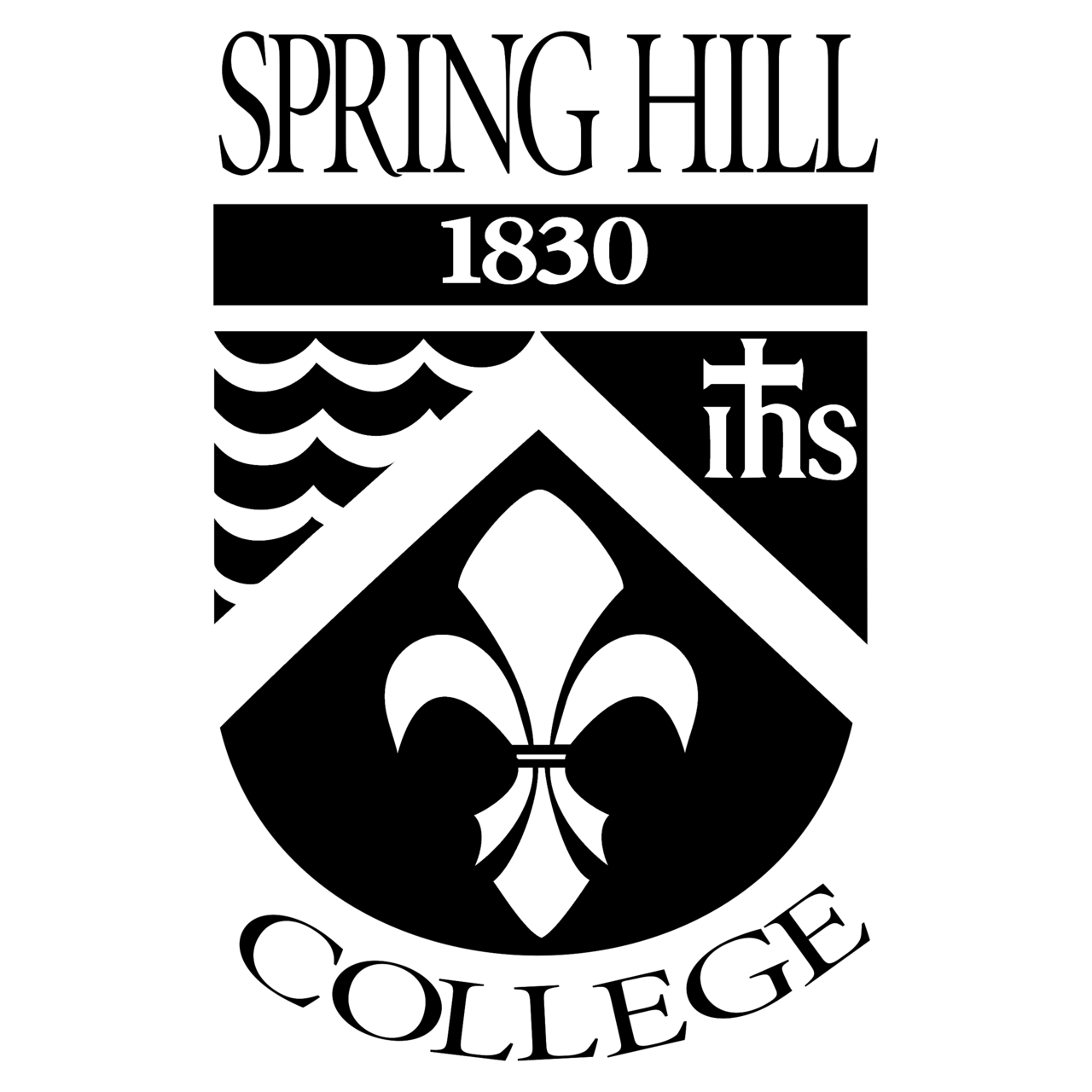 Spring Hill College Logo Black and White Brands Logos