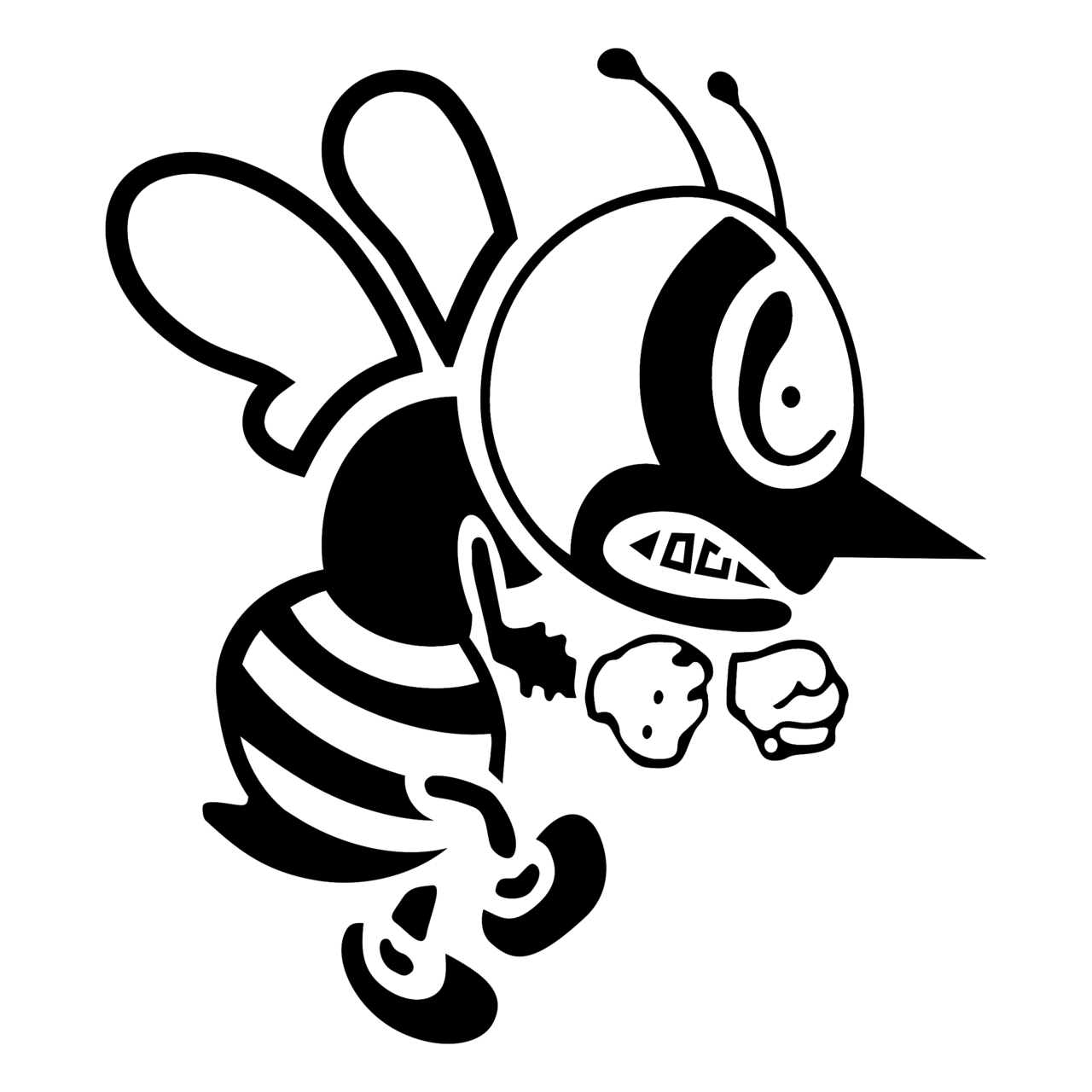 St Ambrose Fighting Bee Logo Black and White Brands Logos