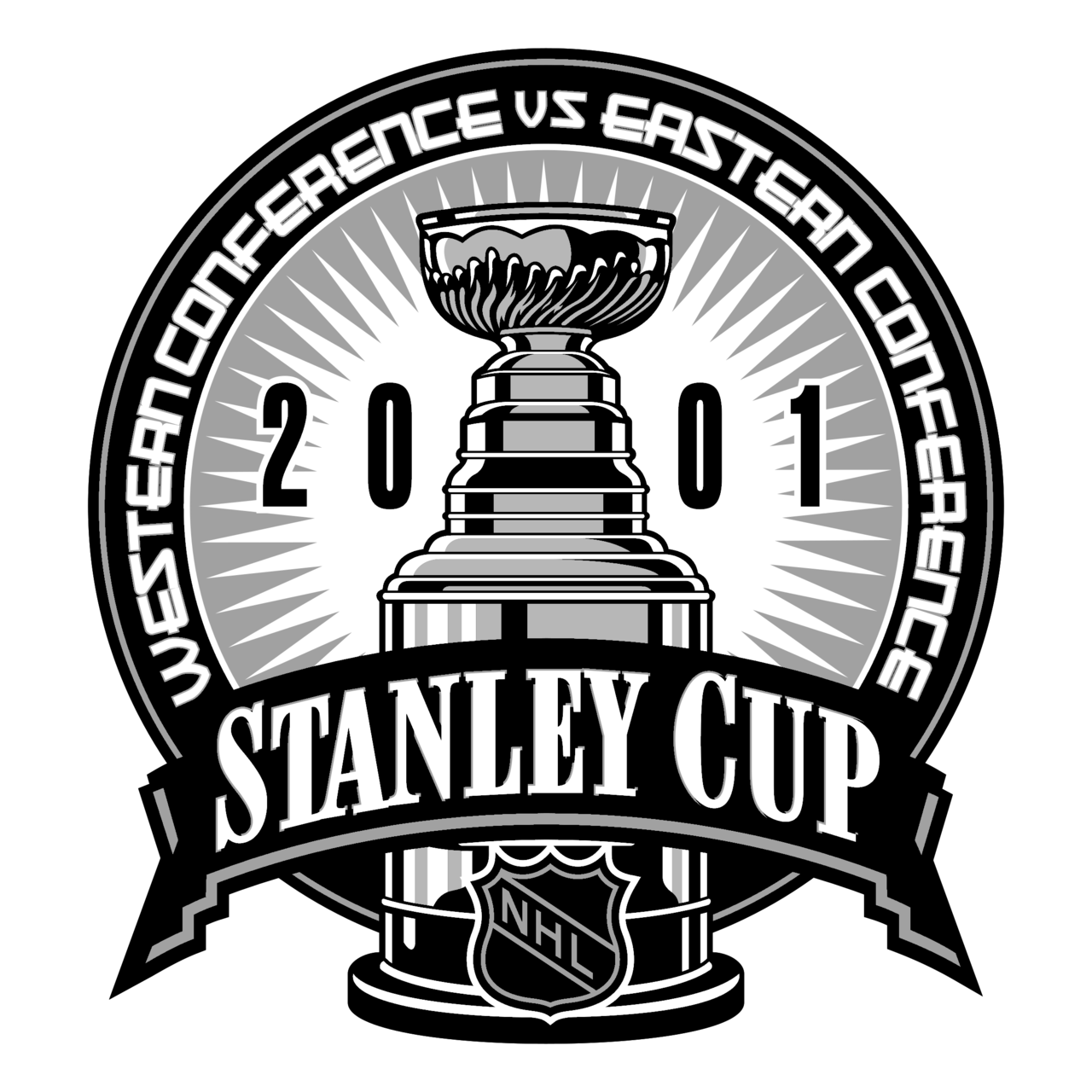 Stanley Cup 2001 Logo Black and White Brands Logos
