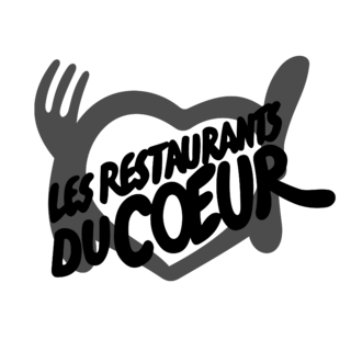Les Restaurants Du Coeur Logo Black and White