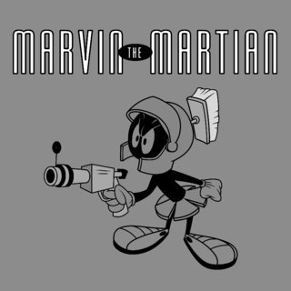 Marvin the Martian Logo Black and White