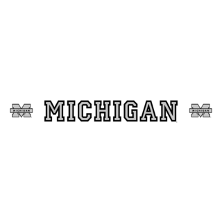 Michigan Wolverines Logo Black and White (4)