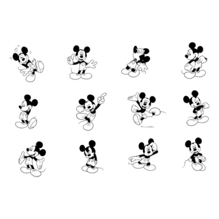 Mickey Mouse Logo Black and White (5)
