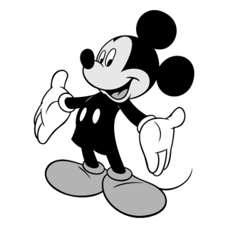 Mickey Mouse Logo Black and White
