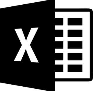 Microsoft Excel 2013 Logo Black and White