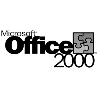 Microsoft Office 2000 Logo Black and White