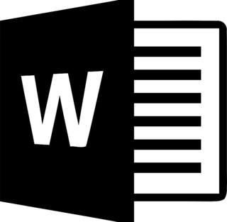 Microsoft Word 2013 Logo Black and White