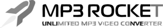 MP3 Rocket Logo Black and White