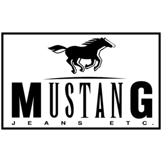 Mustang Jeans Logo Black and White