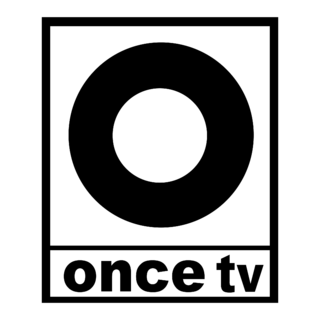 Once TV Mexico Logo Black and White