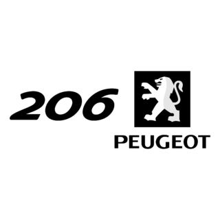 Peugeot 206 Logo Black and White