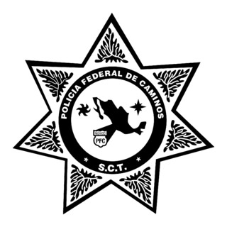 Policia Federal de Caminos Mexico Logo Black and White