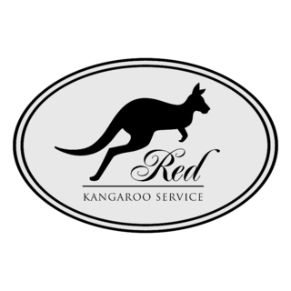 Red Kangaroo Service Logo Black and White