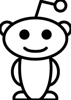 Reddit Alien Logo Black and White