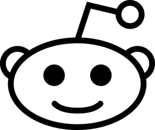 Reddit Icon Logo Black and White