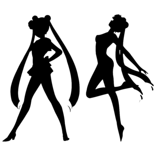 Sailor Moon Logo Black and White